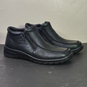 Reiker Walking Shoes Size 42 L71542 Black Leather Zip Ankle Boots Womens
